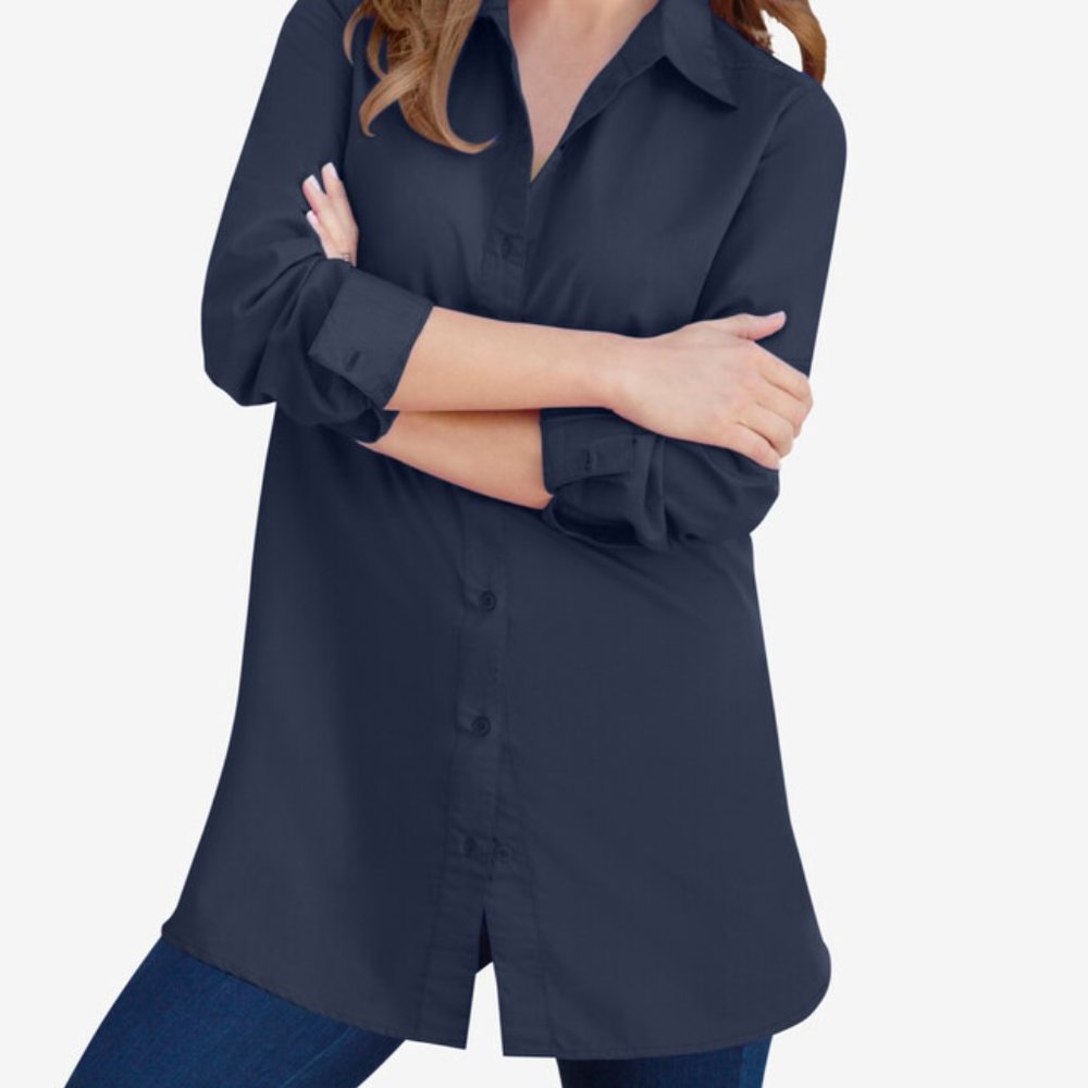 NWOT Kate Tunic Big Shirt (16W) NAVY